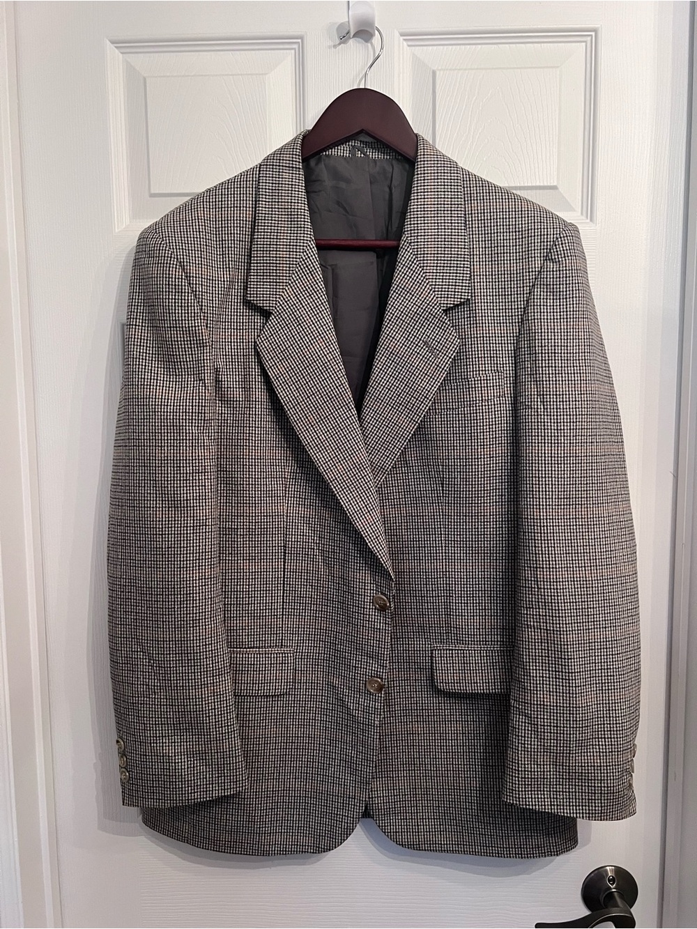 Men's Classic Glen Plaid Blazer in Black & White